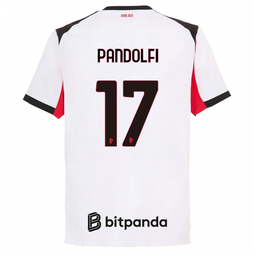 ילדים Fabio Pandolfi #17 לבן שחור הרחק ג'רזי 2025/26 חולצה קצרה