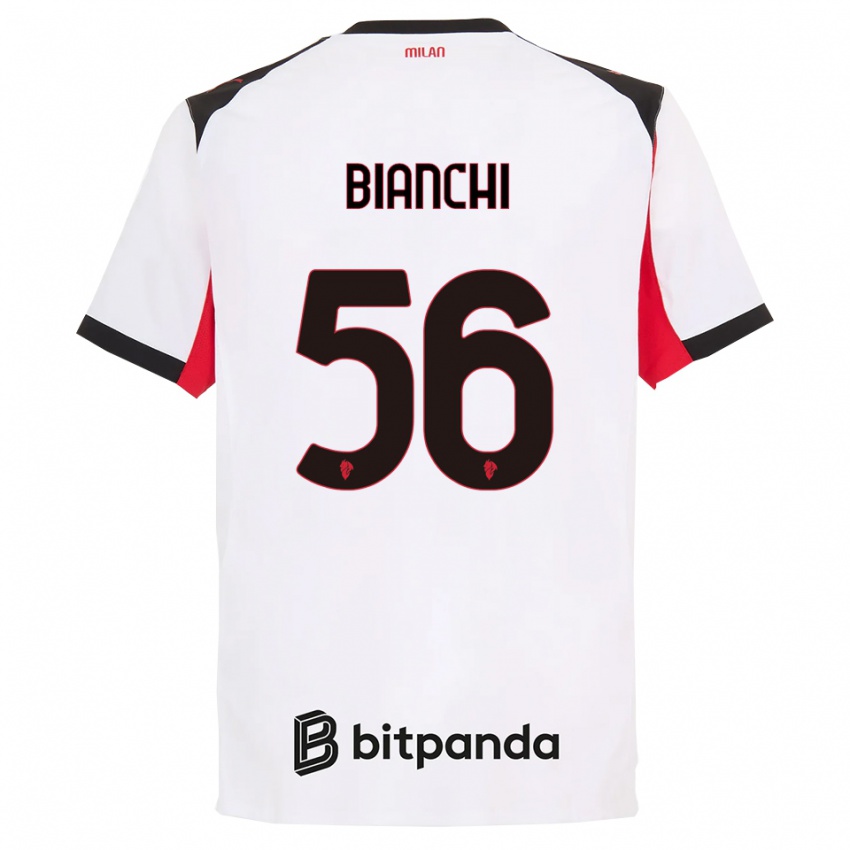 ילדים Alessandro Bianchi #56 לבן שחור הרחק ג'רזי 2025/26 חולצה קצרה