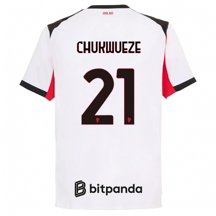 ילדים סמואל צ'וקווזה #21 לבן שחור הרחק ג'רזי 2025/26 חולצה קצרה