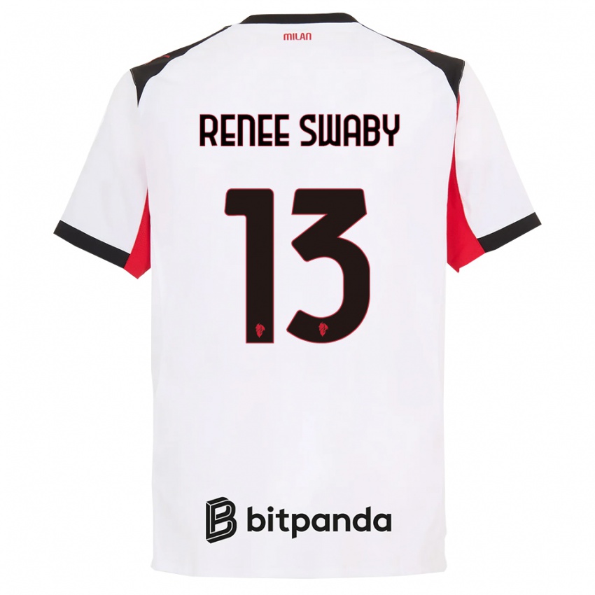 ילדים אליסון סוובי #13 לבן שחור הרחק ג'רזי 2025/26 חולצה קצרה