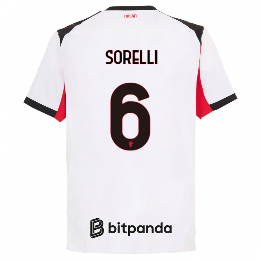 ילדים נדין סורלי #6 לבן שחור הרחק ג'רזי 2025/26 חולצה קצרה