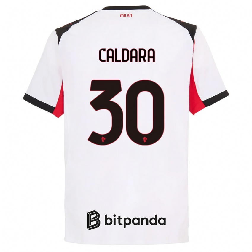 ילדים מתיה קלדארה #30 לבן שחור הרחק ג'רזי 2025/26 חולצה קצרה