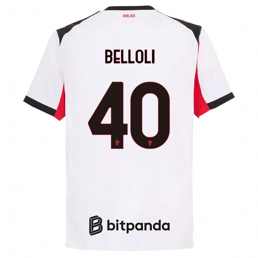 ילדים Sofia Belloli #40 לבן שחור הרחק ג'רזי 2025/26 חולצה קצרה