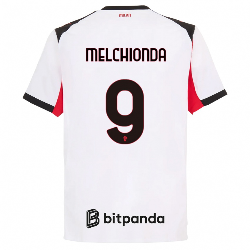 ילדים מרקו מלכיונדה #9 לבן שחור הרחק ג'רזי 2025/26 חולצה קצרה