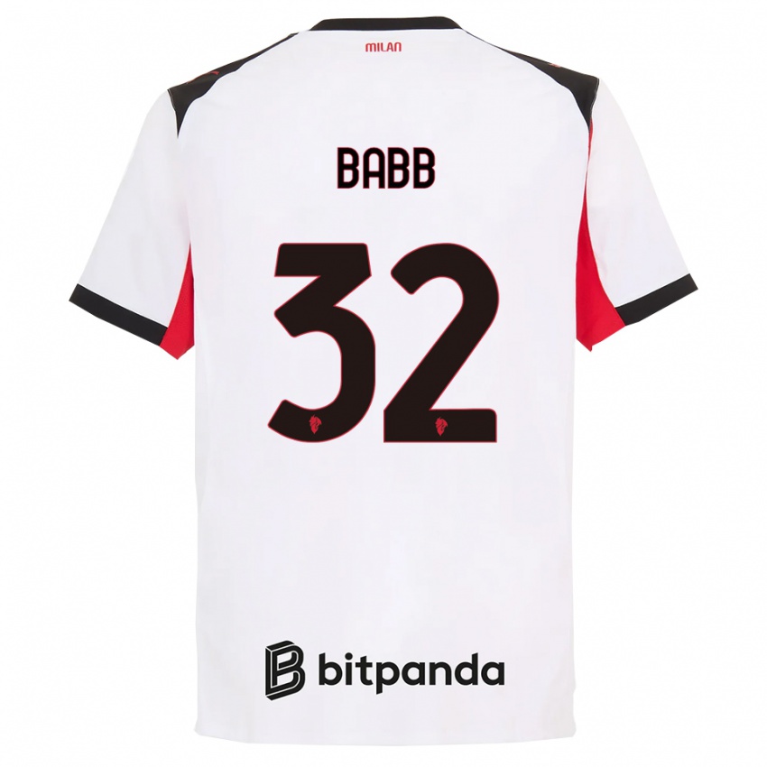 ילדים סלנה דליה באב #32 לבן שחור הרחק ג'רזי 2025/26 חולצה קצרה