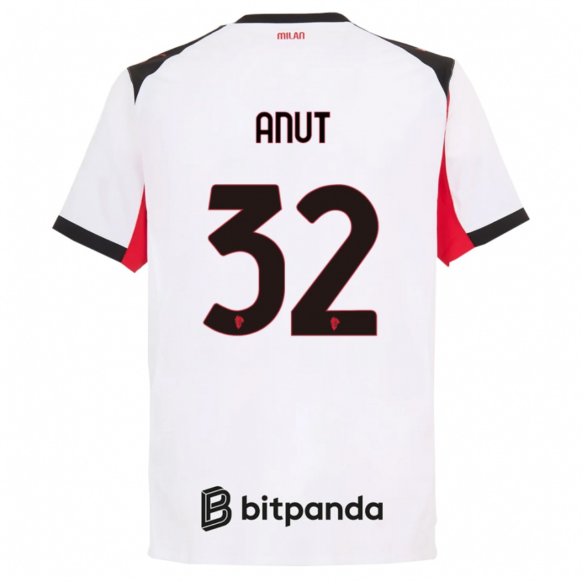 ילדים ניקולו אנוט #32 לבן שחור הרחק ג'רזי 2025/26 חולצה קצרה