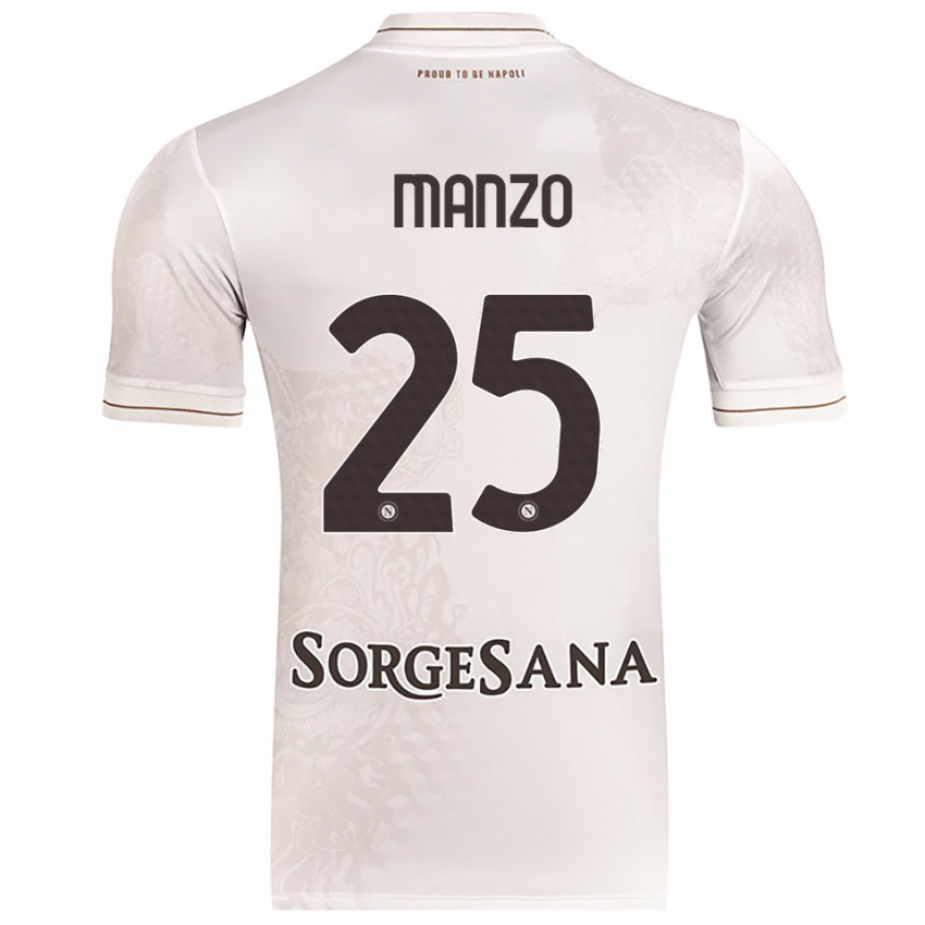 ילדים Alessia Manzo #25 שמפניה חום הרחק ג'רזי 2025/26 חולצה קצרה