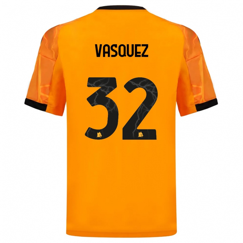 ילדים דוויס ואסקז #32 כתום שחור הרחק ג'רזי 2025/26 חולצה קצרה