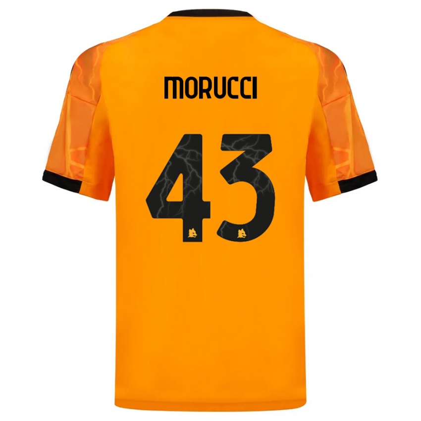 ילדים Edoardo Morucci #43 כתום שחור הרחק ג'רזי 2025/26 חולצה קצרה