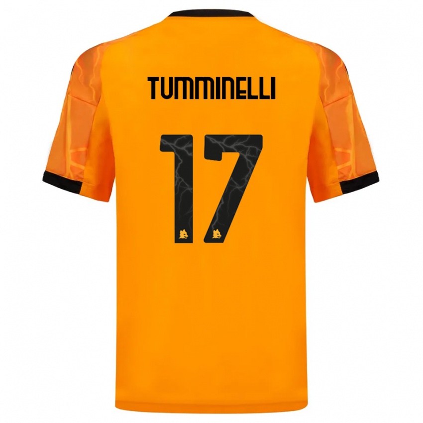 ילדים Gianmarco Tumminelli #17 כתום שחור הרחק ג'רזי 2025/26 חולצה קצרה