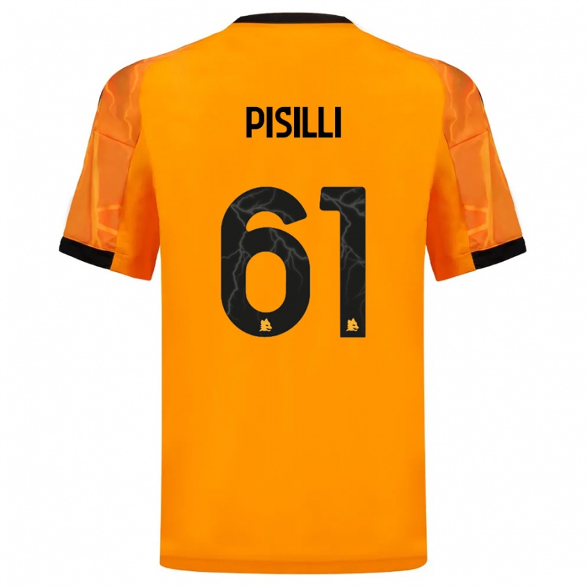 ילדים Niccolo Pisilli #61 כתום שחור הרחק ג'רזי 2025/26 חולצה קצרה