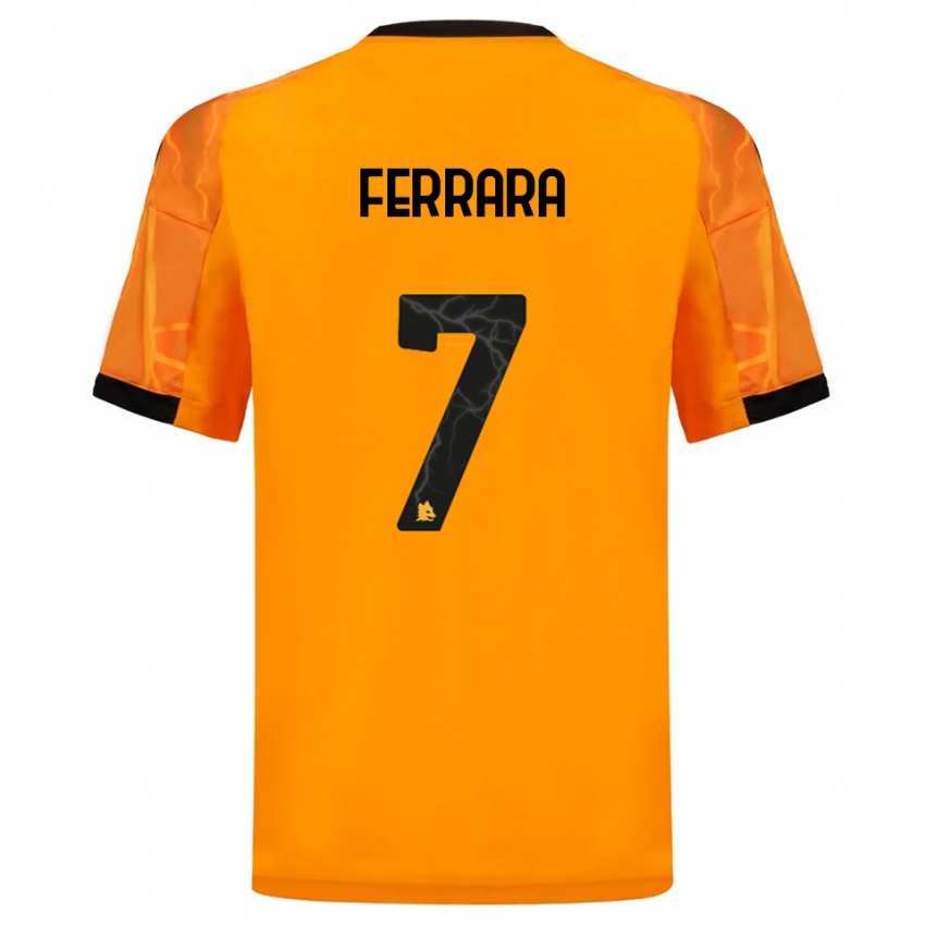 ילדים Francesco Ferrara #7 כתום שחור הרחק ג'רזי 2025/26 חולצה קצרה