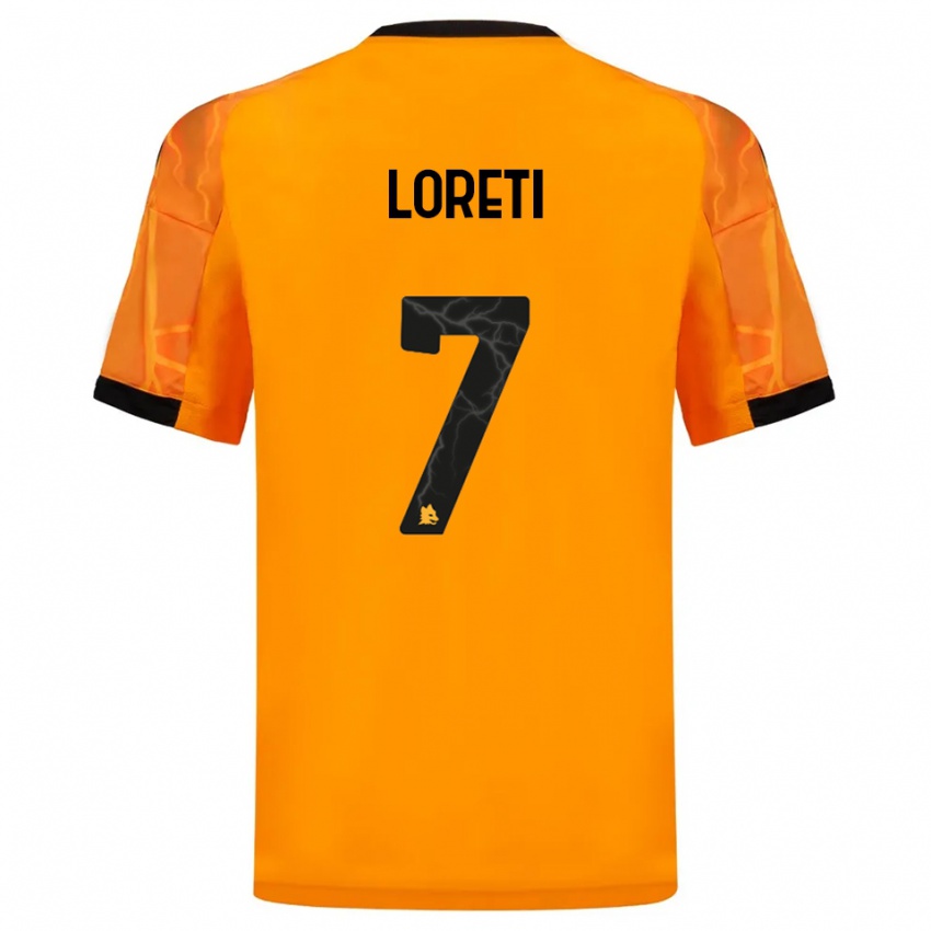 ילדים Mirko Loreti #7 כתום שחור הרחק ג'רזי 2025/26 חולצה קצרה