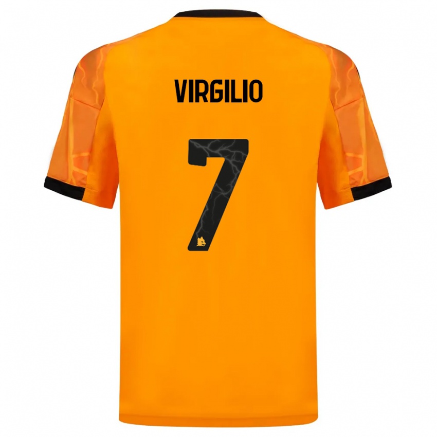 ילדים Cristian Virgilio #7 כתום שחור הרחק ג'רזי 2025/26 חולצה קצרה