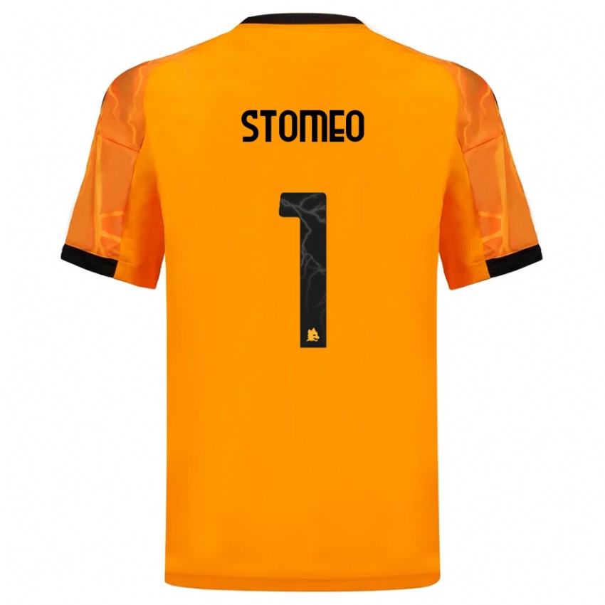 ילדים Giorgio Stomeo #1 כתום שחור הרחק ג'רזי 2025/26 חולצה קצרה