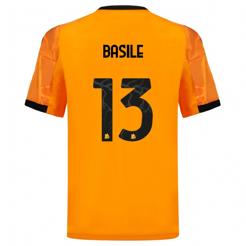 ילדים Filippo Basile #13 כתום שחור הרחק ג'רזי 2025/26 חולצה קצרה