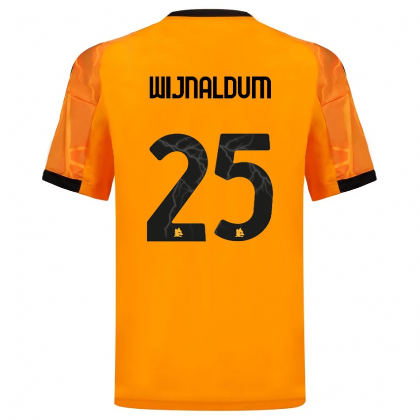 ילדים ג'ורג'יניו ווינאלדום #25 כתום שחור הרחק ג'רזי 2025/26 חולצה קצרה