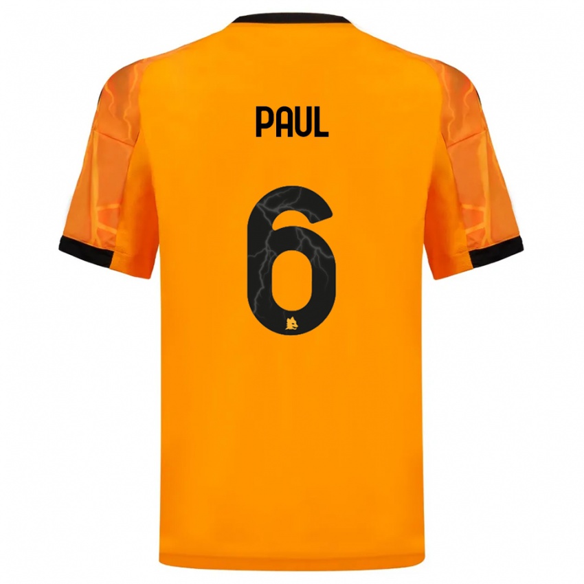 ילדים Daniele Paul #6 כתום שחור הרחק ג'רזי 2025/26 חולצה קצרה