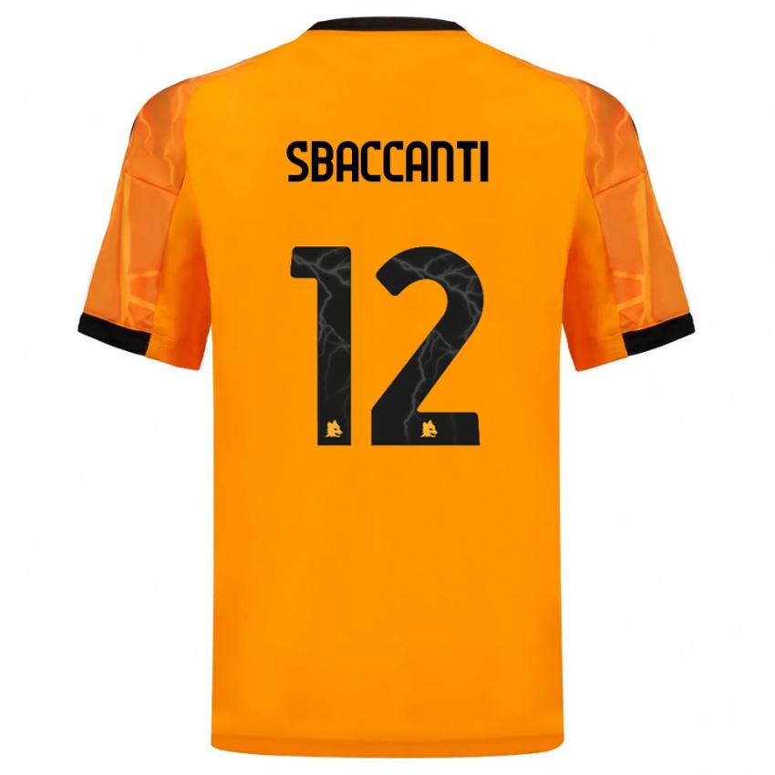 ילדים Christian Sbaccanti #12 כתום שחור הרחק ג'רזי 2025/26 חולצה קצרה