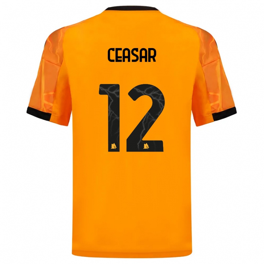 ילדים קמליה סיזר #12 כתום שחור הרחק ג'רזי 2025/26 חולצה קצרה