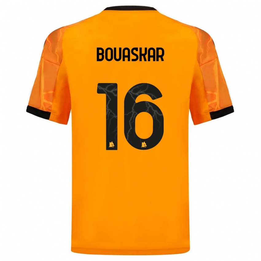 ילדים Slim Bouaskar #16 כתום שחור הרחק ג'רזי 2025/26 חולצה קצרה