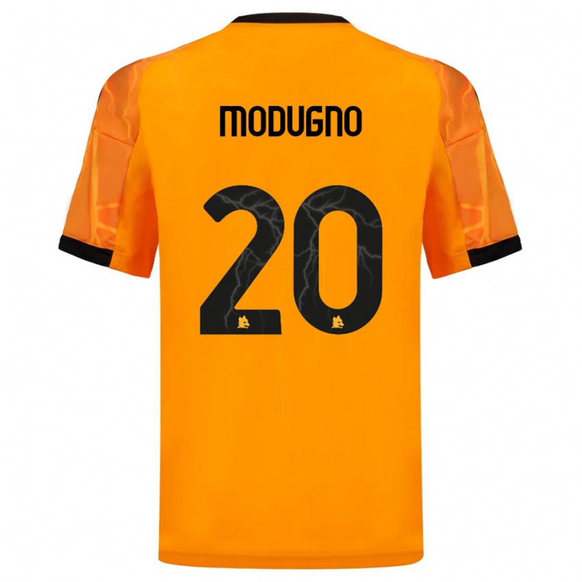 ילדים Emanuele Modugno #20 כתום שחור הרחק ג'רזי 2025/26 חולצה קצרה