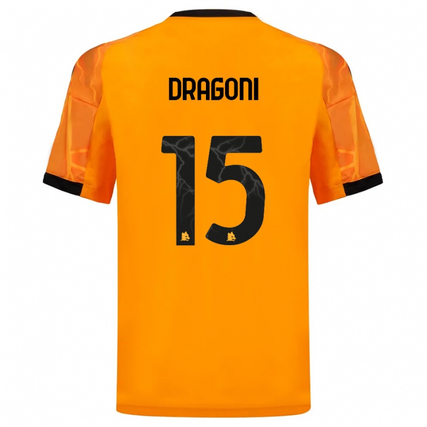 ילדים ג׳וליה דראגוני #15 כתום שחור הרחק ג'רזי 2025/26 חולצה קצרה