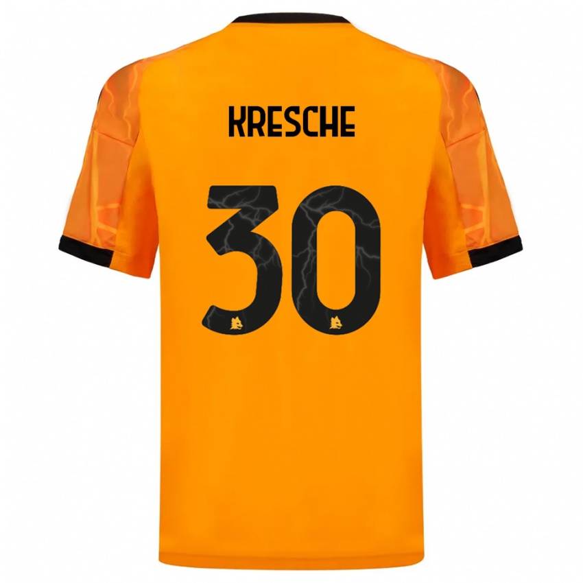 ילדים Isabella Kresche #30 כתום שחור הרחק ג'רזי 2025/26 חולצה קצרה