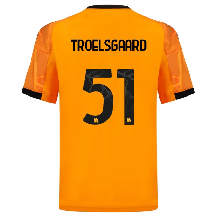 ילדים Sanne Troelsgaard #51 כתום שחור הרחק ג'רזי 2025/26 חולצה קצרה