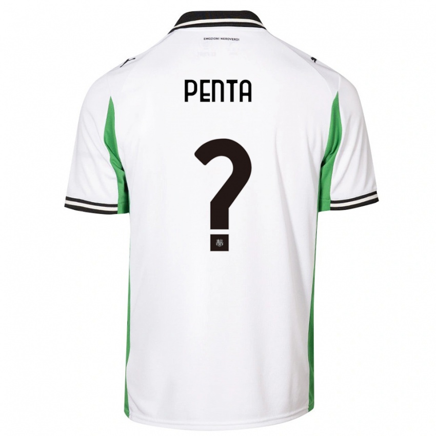 ילדים Mattia Penta #0 לבן ירוק שחור הרחק ג'רזי 2025/26 חולצה קצרה