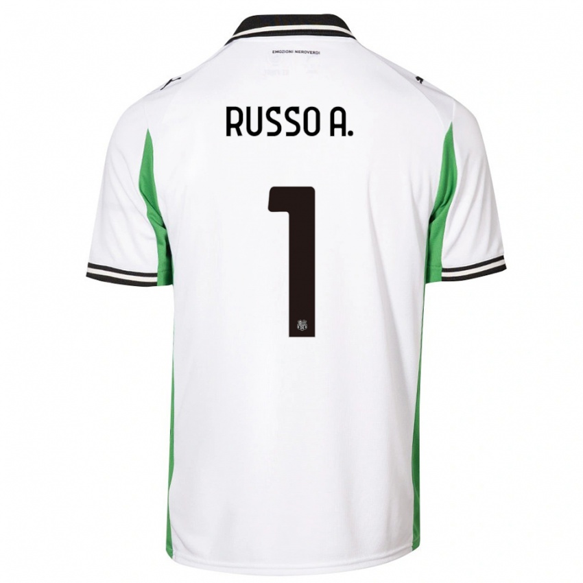 ילדים אלסנדרו רוסו #1 לבן ירוק שחור הרחק ג'רזי 2025/26 חולצה קצרה