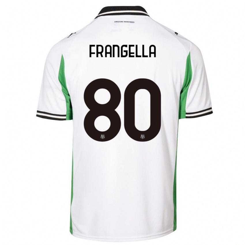 ילדים Christian Frangella #80 לבן ירוק שחור הרחק ג'רזי 2025/26 חולצה קצרה