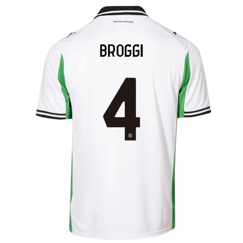 ילדים Nicola Broggi #4 לבן ירוק שחור הרחק ג'רזי 2025/26 חולצה קצרה