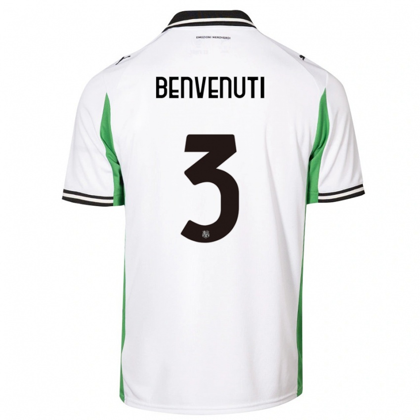 ילדים טומאסו בנוונוטי #3 לבן ירוק שחור הרחק ג'רזי 2025/26 חולצה קצרה