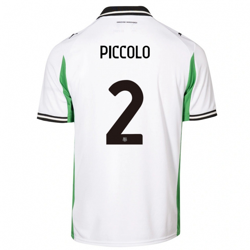 ילדים Peter Piccolo #2 לבן ירוק שחור הרחק ג'רזי 2025/26 חולצה קצרה