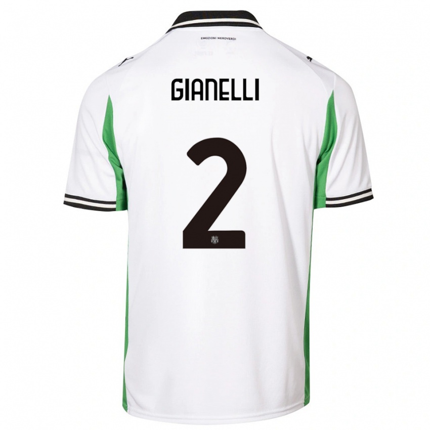 ילדים Christian Gianelli #2 לבן ירוק שחור הרחק ג'רזי 2025/26 חולצה קצרה