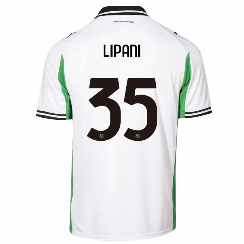 ילדים לוקה ליפאני #35 לבן ירוק שחור הרחק ג'רזי 2025/26 חולצה קצרה