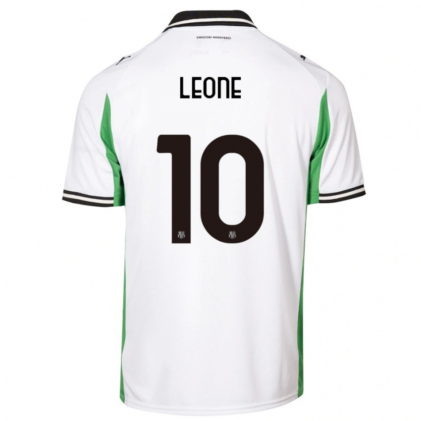 ילדים Kevin Leone #10 לבן ירוק שחור הרחק ג'רזי 2025/26 חולצה קצרה