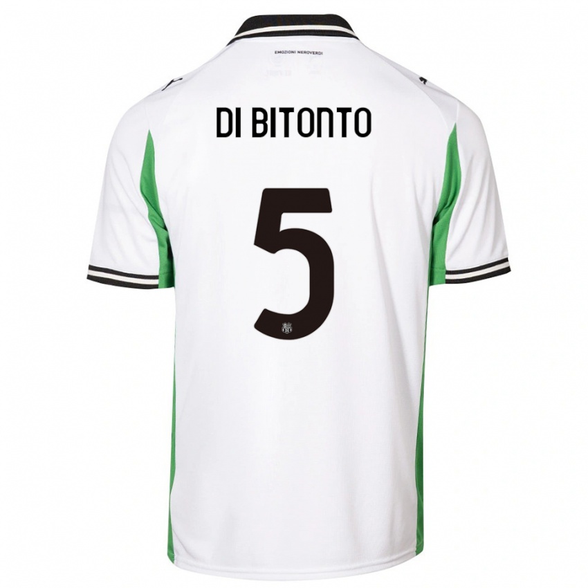 ילדים אלסנדרו די ביטונטו #5 לבן ירוק שחור הרחק ג'רזי 2025/26 חולצה קצרה