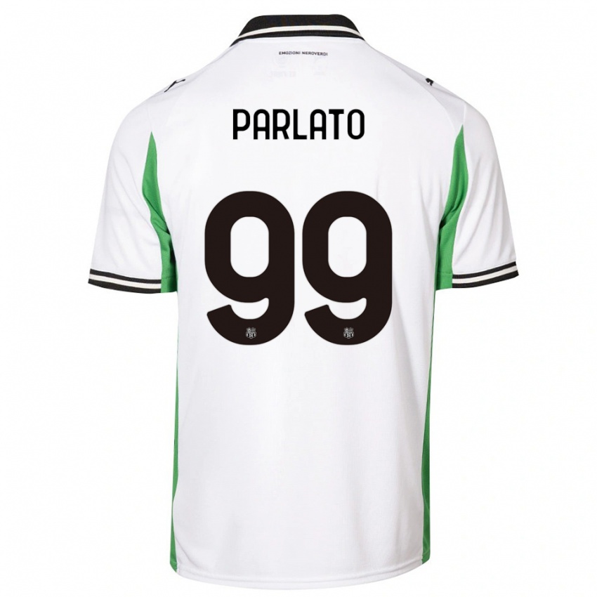 ילדים קלאודיו פרלטו #99 לבן ירוק שחור הרחק ג'רזי 2025/26 חולצה קצרה