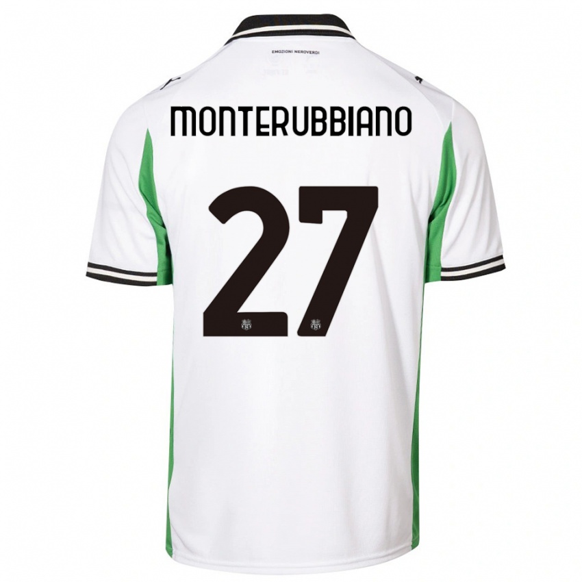 ילדים Valeria Monterubbiano #27 לבן ירוק שחור הרחק ג'רזי 2025/26 חולצה קצרה