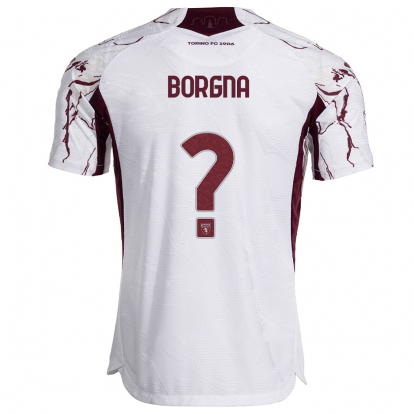 ילדים פדריקו בורגנה #0 לבן בורגונדי הרחק ג'רזי 2025/26 חולצה קצרה