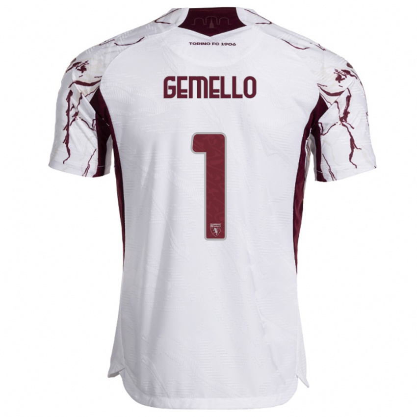 ילדים לוקה ג'מלו #1 לבן בורגונדי הרחק ג'רזי 2025/26 חולצה קצרה