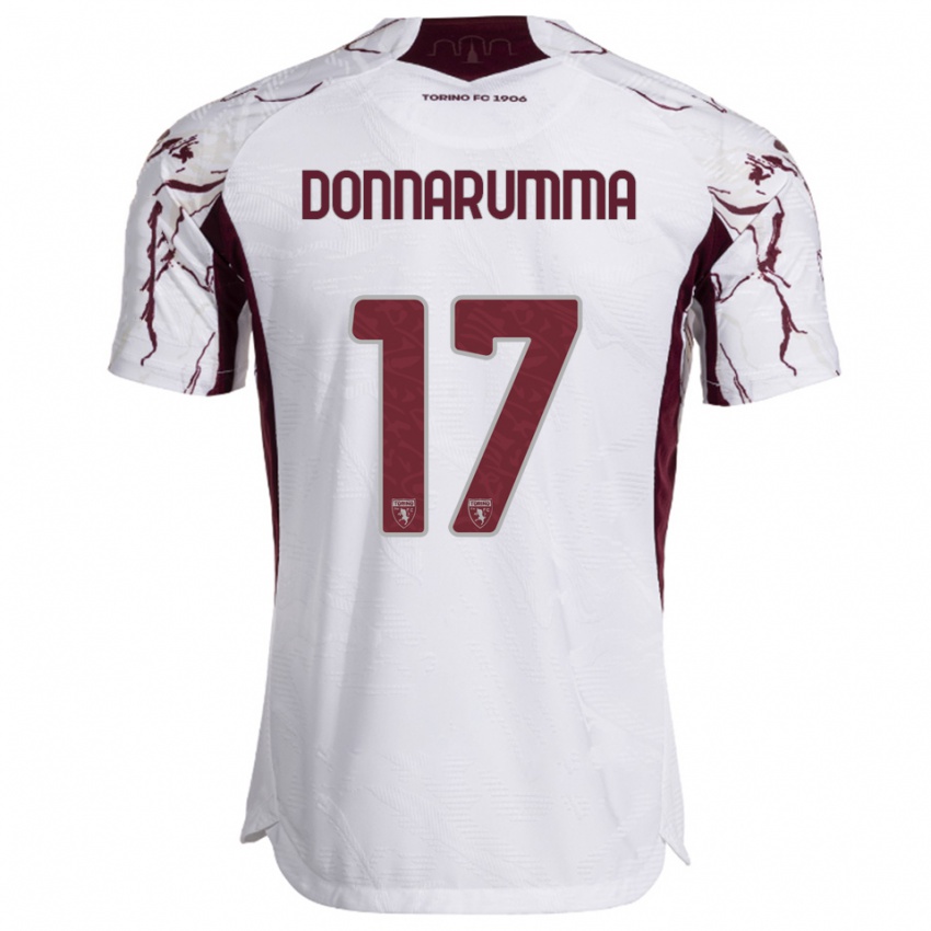 ילדים אנטוניו דונארומה #17 לבן בורגונדי הרחק ג'רזי 2025/26 חולצה קצרה