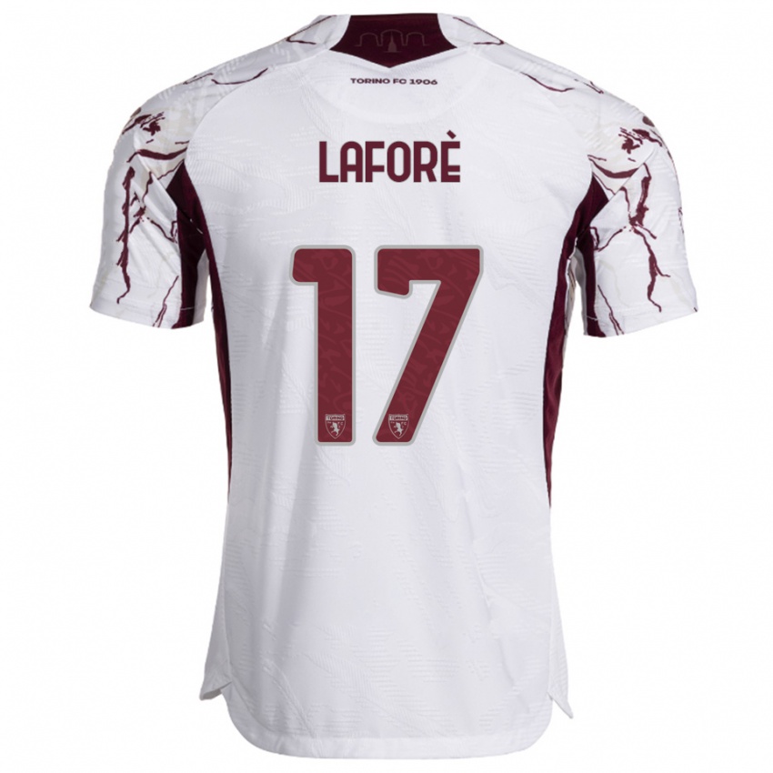 ילדים Bladis Laforè #17 לבן בורגונדי הרחק ג'רזי 2025/26 חולצה קצרה