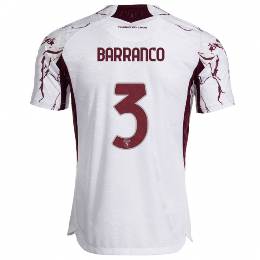 ילדים ג׳ואקינו באראנקו #3 לבן בורגונדי הרחק ג'רזי 2025/26 חולצה קצרה
