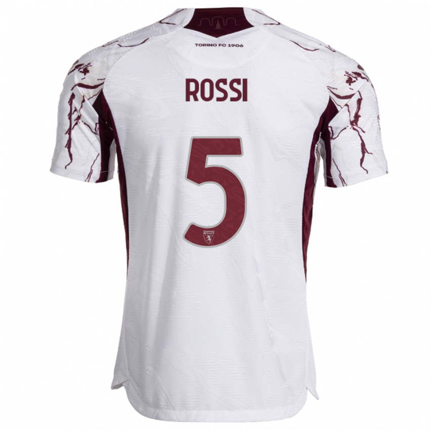 ילדים סימון רוסי #5 לבן בורגונדי הרחק ג'רזי 2025/26 חולצה קצרה