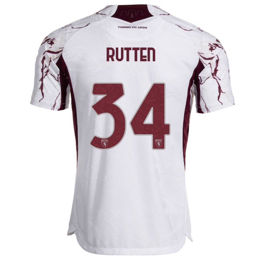 ילדים ג'יל רוטן #34 לבן בורגונדי הרחק ג'רזי 2025/26 חולצה קצרה