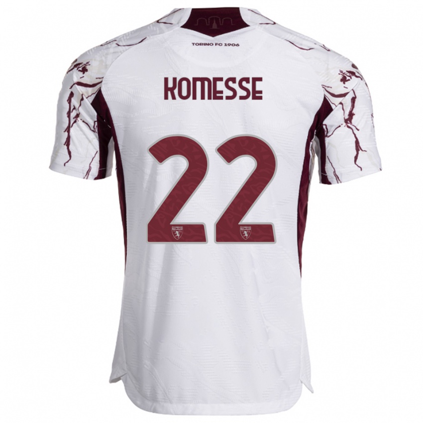 ילדים ג'וזיאס סאבון קומסה #22 לבן בורגונדי הרחק ג'רזי 2025/26 חולצה קצרה