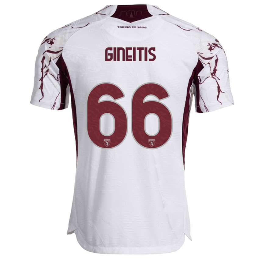 ילדים גבידאס גינייטיס #66 לבן בורגונדי הרחק ג'רזי 2025/26 חולצה קצרה